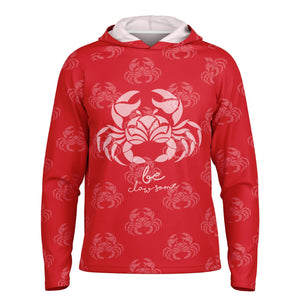 Let’s Beach It Sea Life Collection Unisex Long Sleeve Performance Hoodie (Crab)