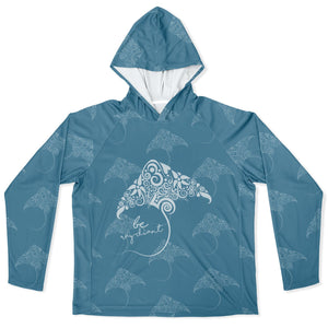 Let’s Beach It Sea Life Collection Unisex Long Sleeve Performance Hoodie (Stingray)