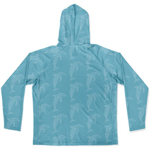 Load image into Gallery viewer, Let’s Beach It Sea Life Collection Unisex Long Sleeve Performance Hoodie (Dolphin)
