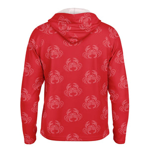 Let’s Beach It Sea Life Collection Unisex Long Sleeve Performance Hoodie (Crab)
