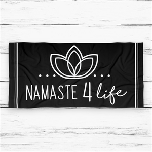 Namaste 4 Life Large Beach Towel Black