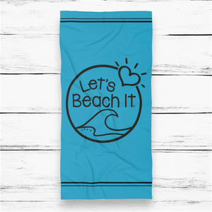 Let' Beach It Blue Large Beach Towel