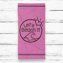 Load image into Gallery viewer, Let&#39; Beach It Large Beach Towel Pink
