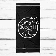 Load image into Gallery viewer, Let&#39; Beach It Large Beach Towel Black
