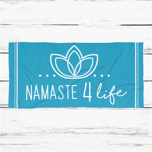 Namaste 4 Life Large Beach Towel Blue