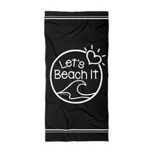 Load image into Gallery viewer, Let&#39; Beach It Large Beach Towel Black
