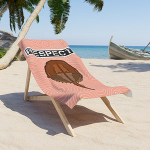 Respect Horse Shoe Crab Beach Towel- Coral