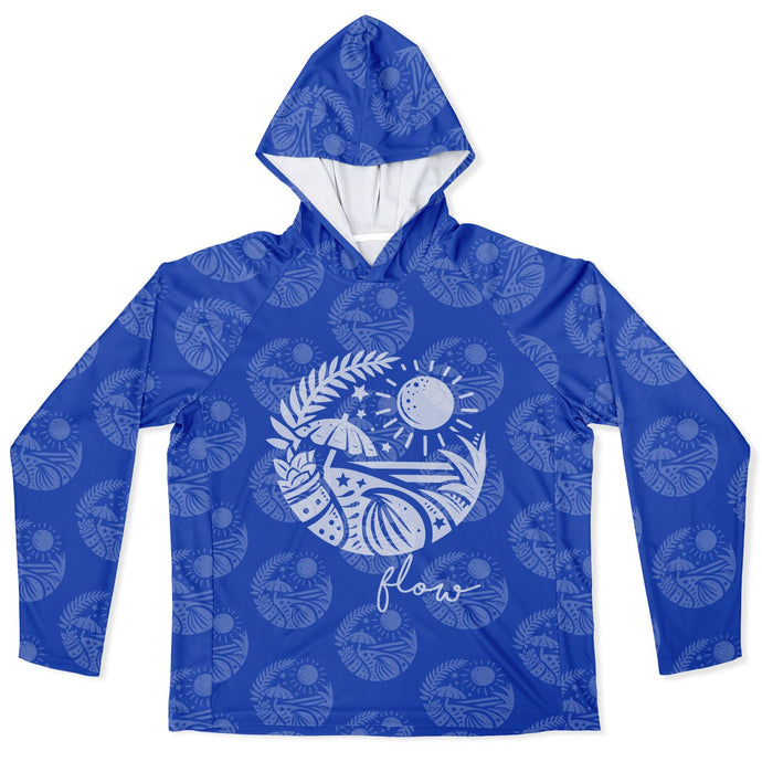 Let’s Beach It Sea Life Collection Unisex Long Sleeve Performance Hoodie (Flow)