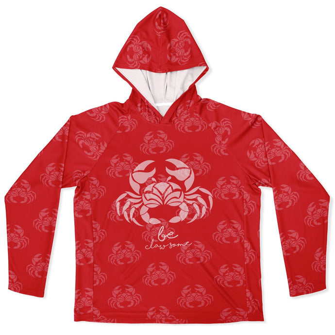Let’s Beach It Sea Life Collection Unisex Long Sleeve Performance Hoodie (Crab)