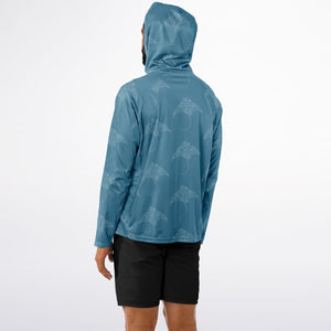 Let’s Beach It Sea Life Collection Unisex Long Sleeve Performance Hoodie (Stingray)