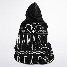 Load image into Gallery viewer, Namaste At The Beach Hooded Blanket Micro Fleece
