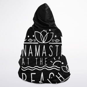 Namaste At The Beach Hooded Blanket Micro Fleece