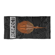 Load image into Gallery viewer, Respect Horse Shoe Crab Beach Towel Black
