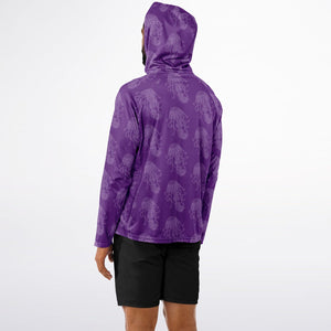 Let’s Beach It Sea Life Collection Unisex Long Sleeve Performance Hoodie (Jellyfish)