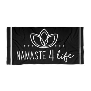 Namaste 4 Life Large Beach Towel Black