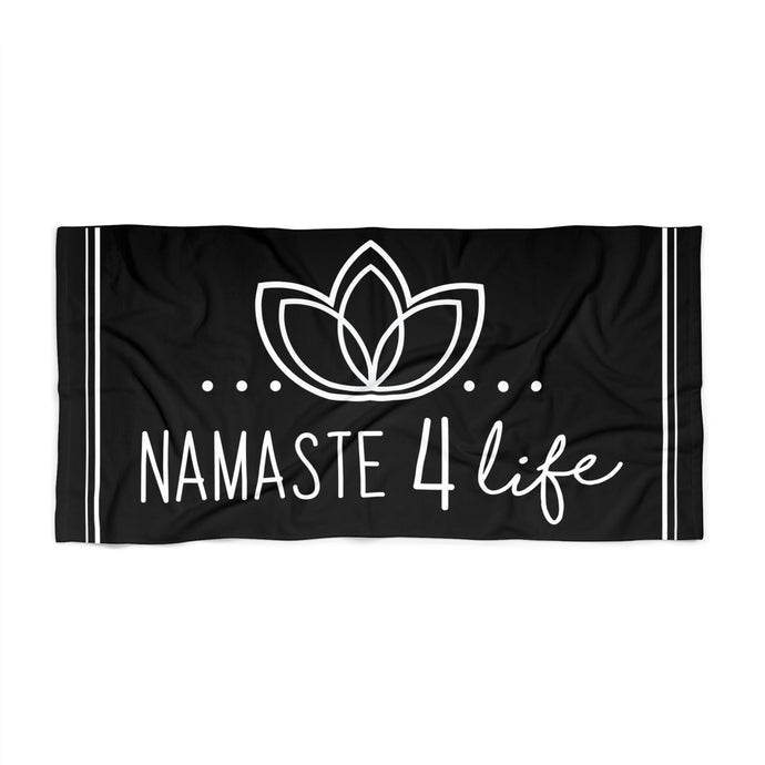 Namaste 4 Life Large Beach Towel Black