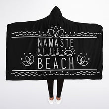 Load image into Gallery viewer, Namaste At The Beach Hooded Blanket Micro Fleece
