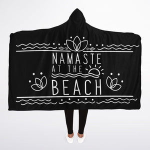 Namaste At The Beach Hooded Blanket Micro Fleece