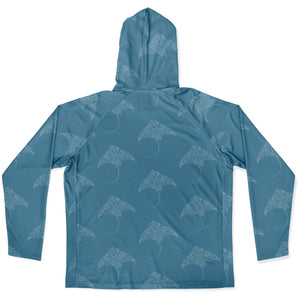 Let’s Beach It Sea Life Collection Unisex Long Sleeve Performance Hoodie (Stingray)