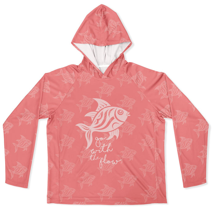 Let’s Beach It Sea Life Collection Unisex Long Sleeve Performance Hoodie (Fish)