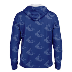 Let’s Beach It Sea Life Collection Unisex Long Sleeve Performance Hoodie (Whale)