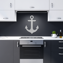 Load image into Gallery viewer, Anchor_Metal_Sign_Silver_Dark_Kitchen_Mockup.png
