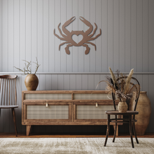 Load image into Gallery viewer, Crab_Love_Metal_Sign_Copper_Rustic_Hallway_Mockup.png
