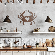 Load image into Gallery viewer, Crab_Love_Metal_Sign_Copper_Rustic_Kitchen_Mockup.png
