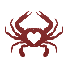 Load image into Gallery viewer, Crab_Love_Metal_Sign_Red_Transparent_Mockup.png
