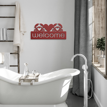 Load image into Gallery viewer, Crab_Welcome_Sign_Red_Modern_Bathroom_Mockup.png
