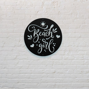 Beach Girl Metal Sign