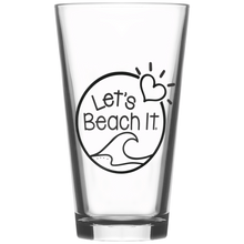 Load image into Gallery viewer, Lets_Beach_It_Pint_Glass_Pint_Glass_Main_Mockup.png
