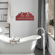 Load image into Gallery viewer, Lobster_Welcome_Sign_Red_Modern_Bathroom_Mockup.png
