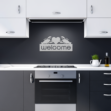 Load image into Gallery viewer, Lobster_Welcome_Sign_Silver_Dark_Kitchen_Mockup.png
