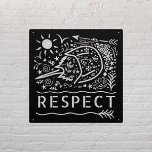 Respect Horseshoe Crab Metal Sign