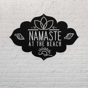 Namaste At The Beach Metal Sign