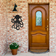 Load image into Gallery viewer, Octopus_Metal_Sign_Black_Brick_Entrance_Mockup.png
