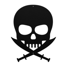 Load image into Gallery viewer, Pirate_Metal_Sign_Black_Transparent_Mockup.png
