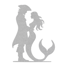 Load image into Gallery viewer, Pirate__Mermaid_Metal_Sign_Silver_Transparent_Mockup.png
