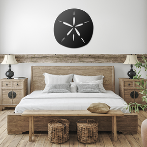 Sand_Dollar_Metal_Sign_Black_Farmhouse_Bedroom_Mockup.png