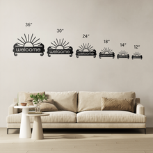 Load image into Gallery viewer, Sea_Horse_Welcome_Metal_Sign_Size_Options_Mockup.png
