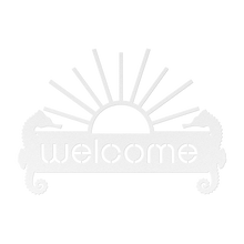Load image into Gallery viewer, Sea_Horse_Welcome_Metal_Sign_White_Transparent_Mockup.png
