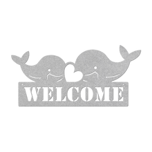 Load image into Gallery viewer, Whale_Welcome_Metal_Sign_Silver_Transparent_Mockup.png
