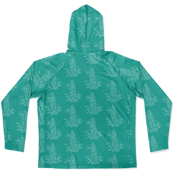 Let’s Beach It Sea Life Collection Unisex Long Sleeve Performance Hoodie (Surf On)
