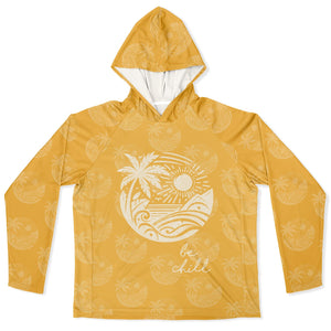 Let’s Beach It Sea Life Collection Unisex Long Sleexqve Performance Hoodie (Chill)