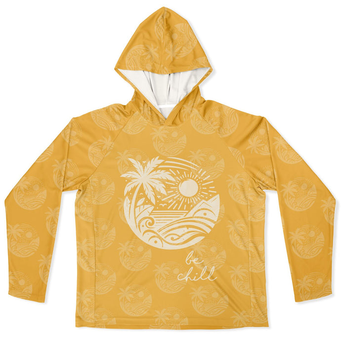 Let’s Beach It Sea Life Collection Unisex Long Sleexqve Performance Hoodie (Chill)