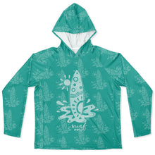 Load image into Gallery viewer, Let’s Beach It Sea Life Collection Unisex Long Sleeve Performance Hoodie (Surf On)
