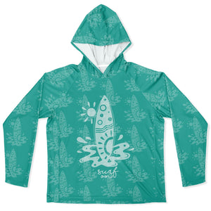 Let’s Beach It Sea Life Collection Unisex Long Sleeve Performance Hoodie (Surf On)