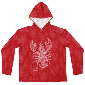 Let’s Beach It Sea Life Collection Unisex Long Sleeve Performance Hoodie (Lobster)