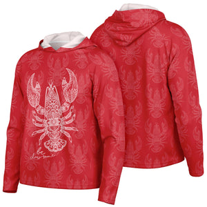 Let’s Beach It Sea Life Collection Unisex Long Sleeve Performance Hoodie (Lobster)